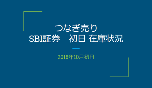 【つなぎ売り】2018年10月一般信用の売り在庫状況　SBI証券初日（クロス取引）