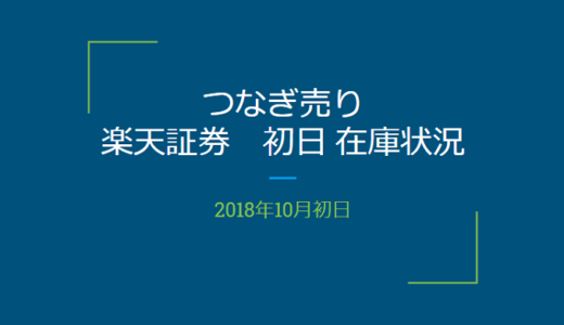 【つなぎ売り】2018年10月一般信用の売り在庫状況　楽天証券初日（クロス取引）