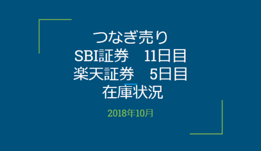 【つなぎ売り】2018年10月一般信用の売り在庫状況　SBI証券11日目　楽天証券5日目（クロス取引）