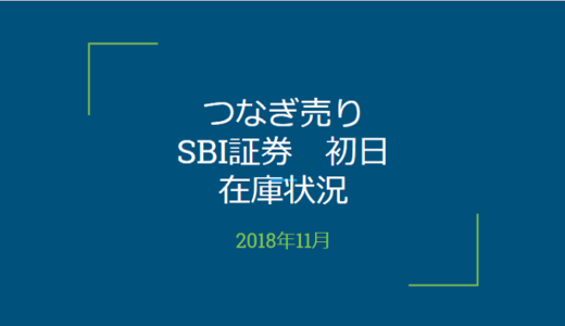 【つなぎ売り】2018年11月一般信用の売り在庫状況　SBI証券初日（クロス取引）