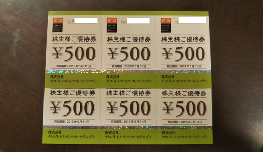 逆日歩をくらったクリエイトレストランツより自社商品券3,000円の株主優待が届きました！総合利回り最大5.81％！