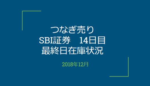 2018年12月一般信用の売り在庫状況　SBI証券14日目最終日（優待クロス取引）