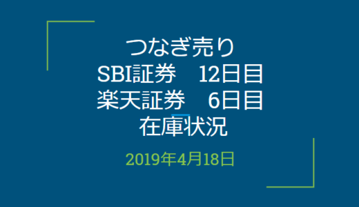 2019年4月つなぎ売り、SBI証券12日目、楽天証券6日目の在庫状況（優待クロス取引）