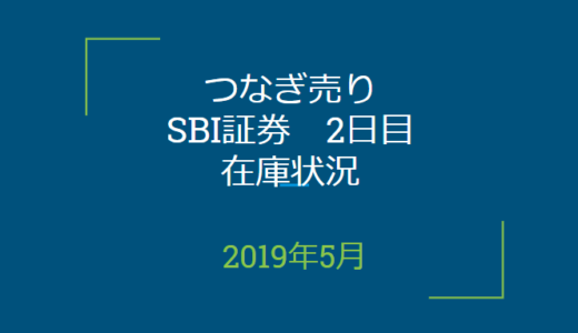 2019年5月つなぎ売り、SBI証券2日目在庫状況（優待クロス取引）