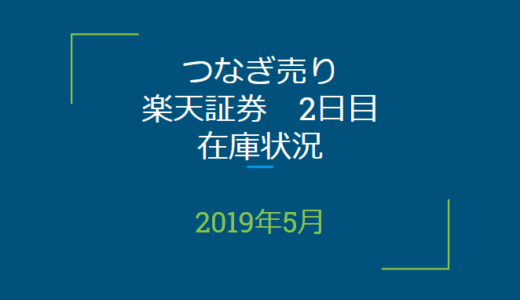 2019年5月つなぎ売り、楽天証券2日目在庫状況（優待クロス取引）