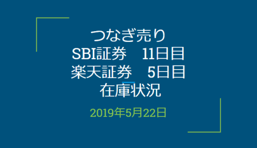 2019年5月つなぎ売り、SBI証券11日目、楽天証券5日目在庫状況（優待クロス取引）