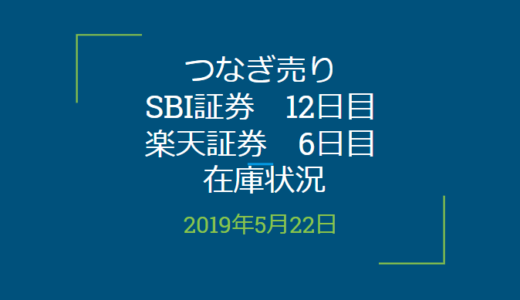 2019年5月つなぎ売り、SBI証券12日目、楽天証券6日目在庫状況（優待クロス取引）