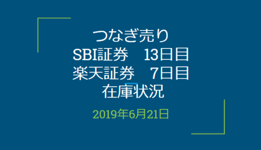 【つなぎ売り】SBI証券13日目、楽天証券7日目在庫状況＆クロス状況（優待クロス）