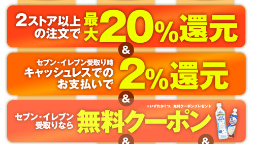 7ネットショップで20%還元キャンペーン！最大45%還元も！