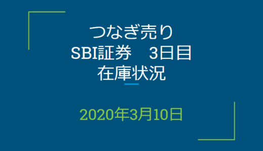 2020年3月一般信用の売り在庫状況　SBI証券3日目（優待クロス取引）