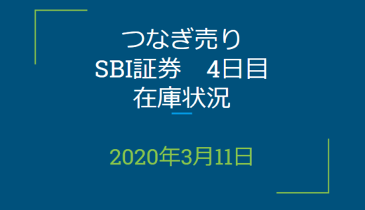 2020年3月一般信用の売り在庫状況　SBI証券4日目（優待クロス取引）