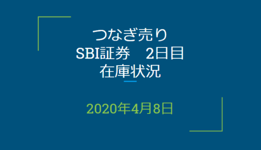 2020年4月一般信用の売り在庫状況　SBI証券2日目（優待クロス取引）
