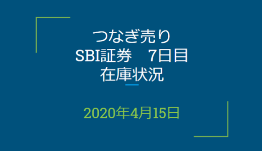 2020年4月一般信用の売り在庫状況　SBI証券7日目（優待クロス取引）