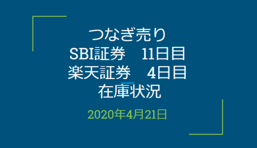 2020年4月一般信用の売り在庫状況　SBI証券11日目、楽天証券4日目（優待クロス取引）