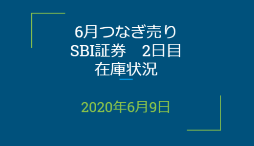 2020年6月一般信用の売り在庫状況　SBI証券2日目（優待クロス取引）