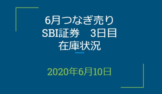 2020年6月一般信用の売り在庫状況　SBI証券3日目（優待クロス取引）