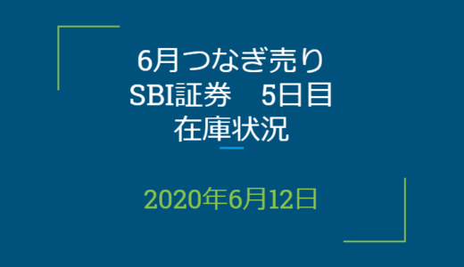 2020年6月一般信用の売り在庫状況　SBI証券5日目（優待クロス取引）