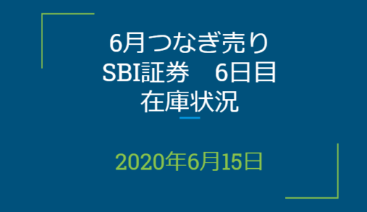 2020年6月一般信用の売り在庫状況　SBI証券6日目（優待クロス取引）