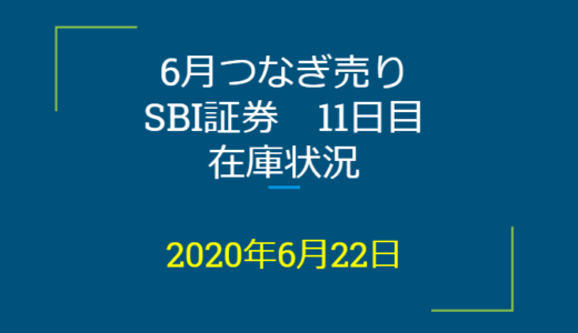 2020年6月一般信用の売り在庫状況　SBI証券11日目（優待クロス取引）