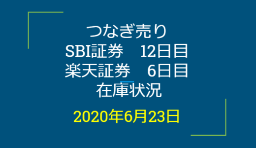 2020年6月一般信用の売り在庫状況　SBI証券12日目、楽天証券6日目（優待クロス取引）