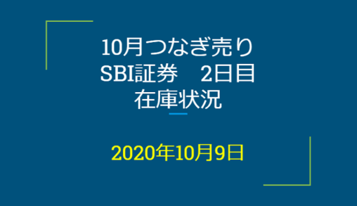 2020年10月一般信用の売り在庫状況　SBI証券2日目（優待クロス取引）