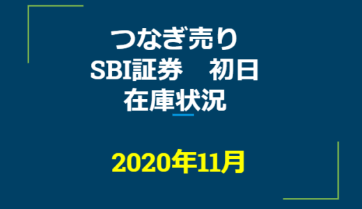 2020年11月一般信用の売り在庫状況　SBI証券初日（優待クロス取引）