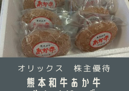 オリックスの株主優待で注文した、熊本和牛あか牛生ハンバーグが到着