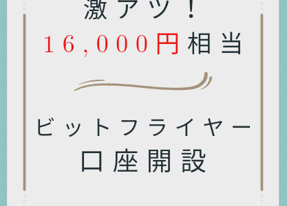 【激アツ】bit Friyer　の口座開設＋取引で16,000円相当貰える！