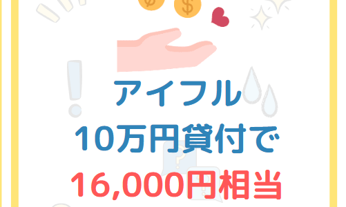 アイフルに10万円貸付で16,000円相当貰える